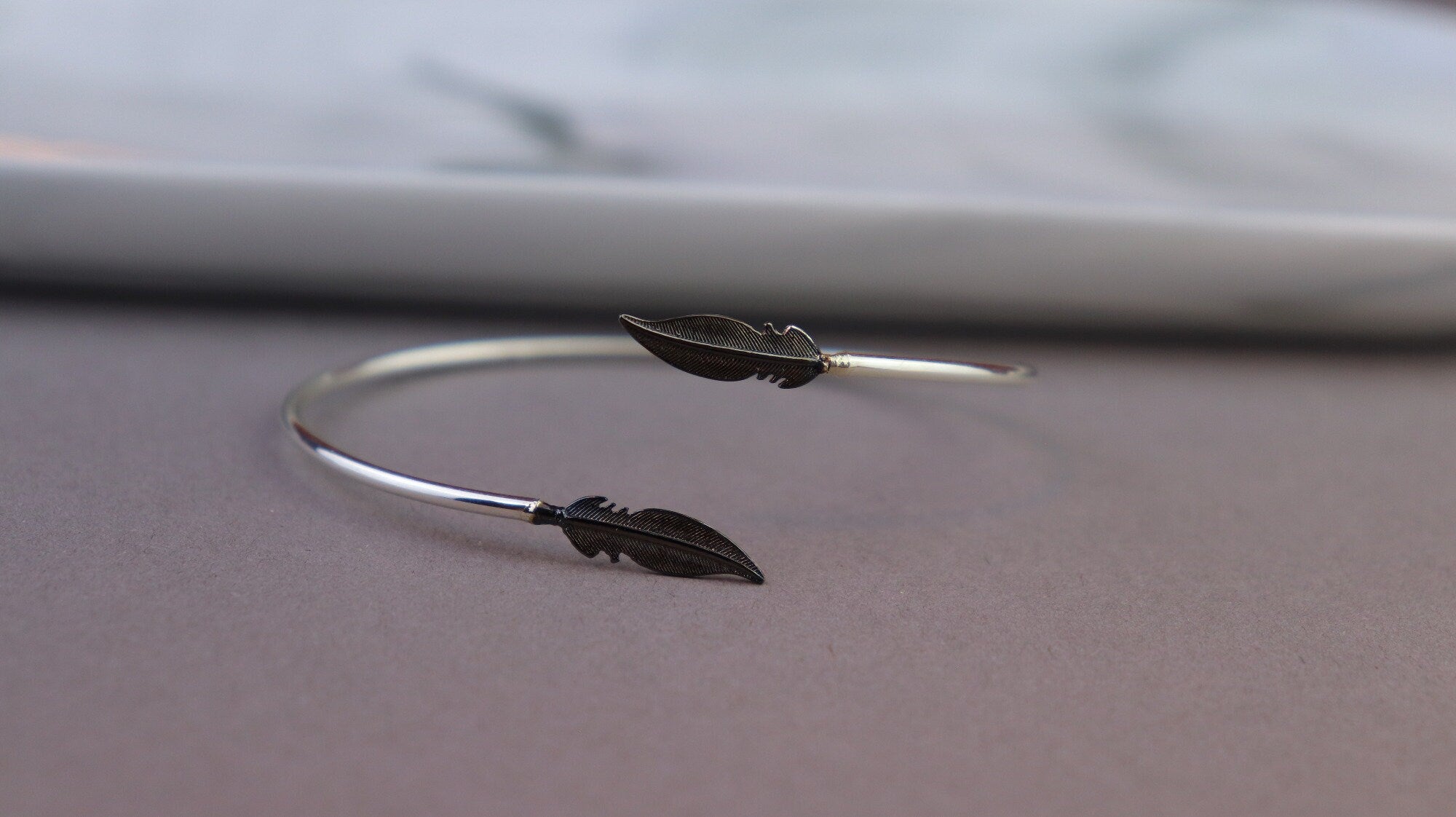Leaf Bangle Adjustable Bracelet