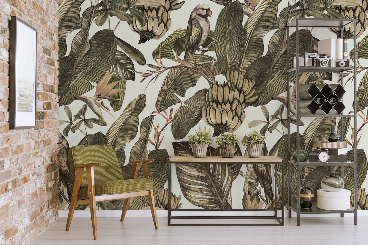 Vintage jungle wallpaper Peel and Stick | Wonderwallsboutique