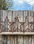 3 Large Rusty Metal barn STARS.