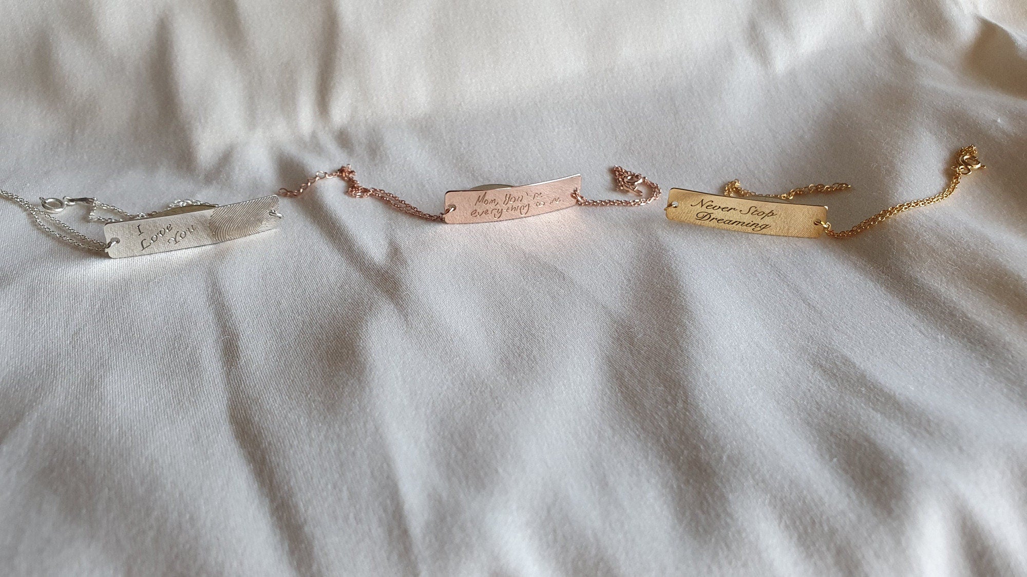 Actual Handwriting Bar Bangle