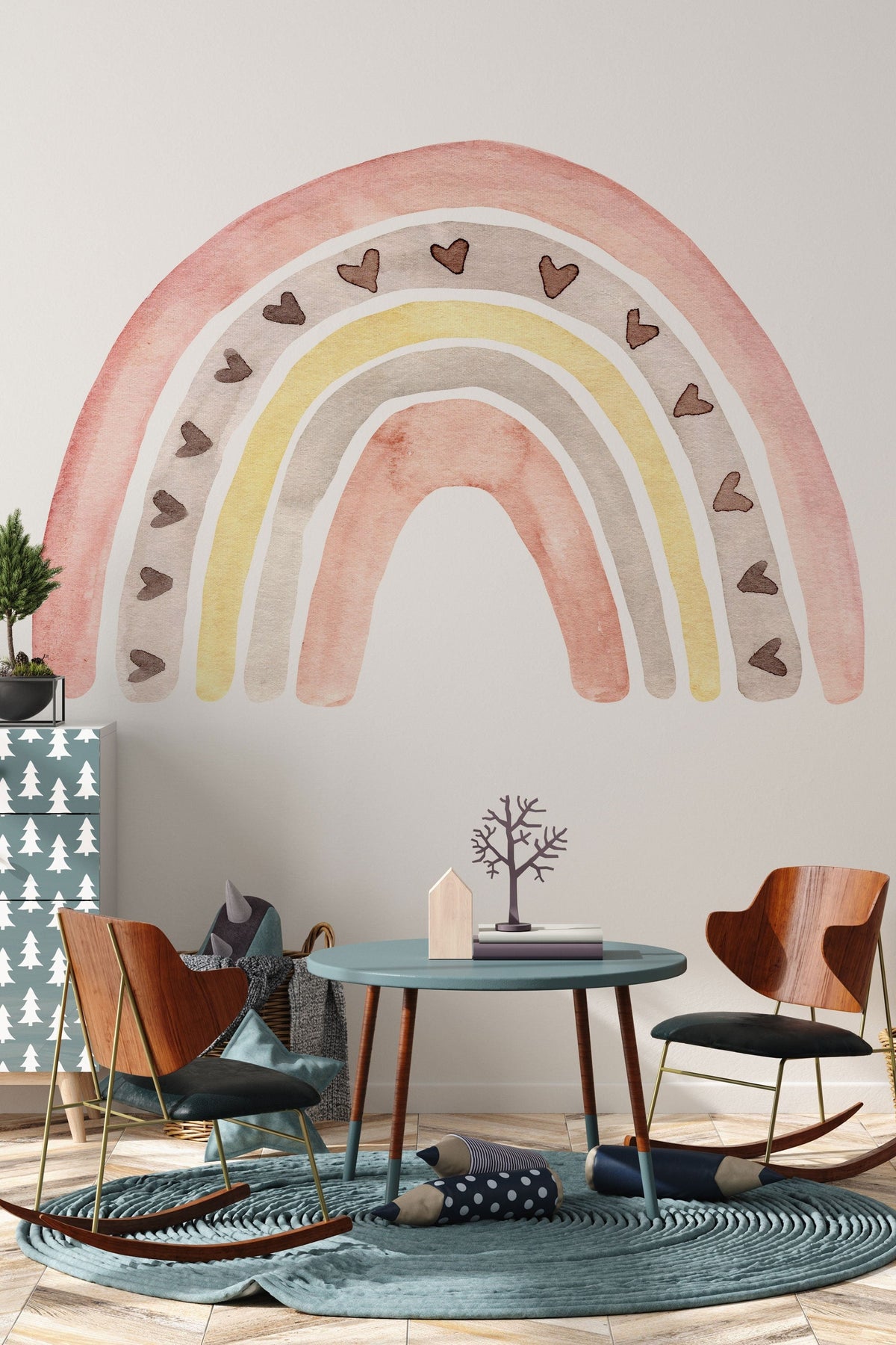 Medium Boho Rainbow Wall Sticker Mural Ideal for Nursery, Kids Room, Photo Prop, Baby Shower, Rainbow Baby, Bedroom Decoration