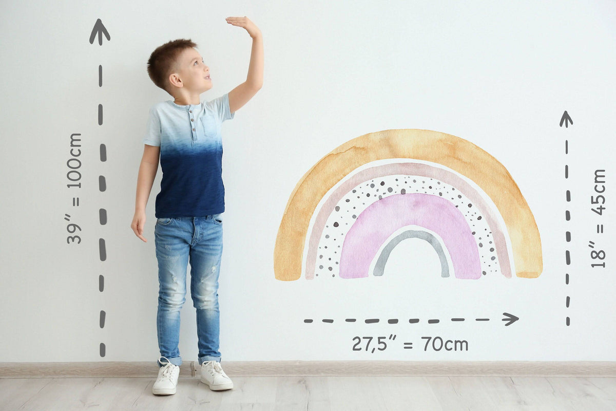 Large Floral Rainbow Wall Sticker Mural Ideal for Nursery, Kids Room, Photo Prop, Baby Shower, Rainbow Baby, Bedroom Decoration