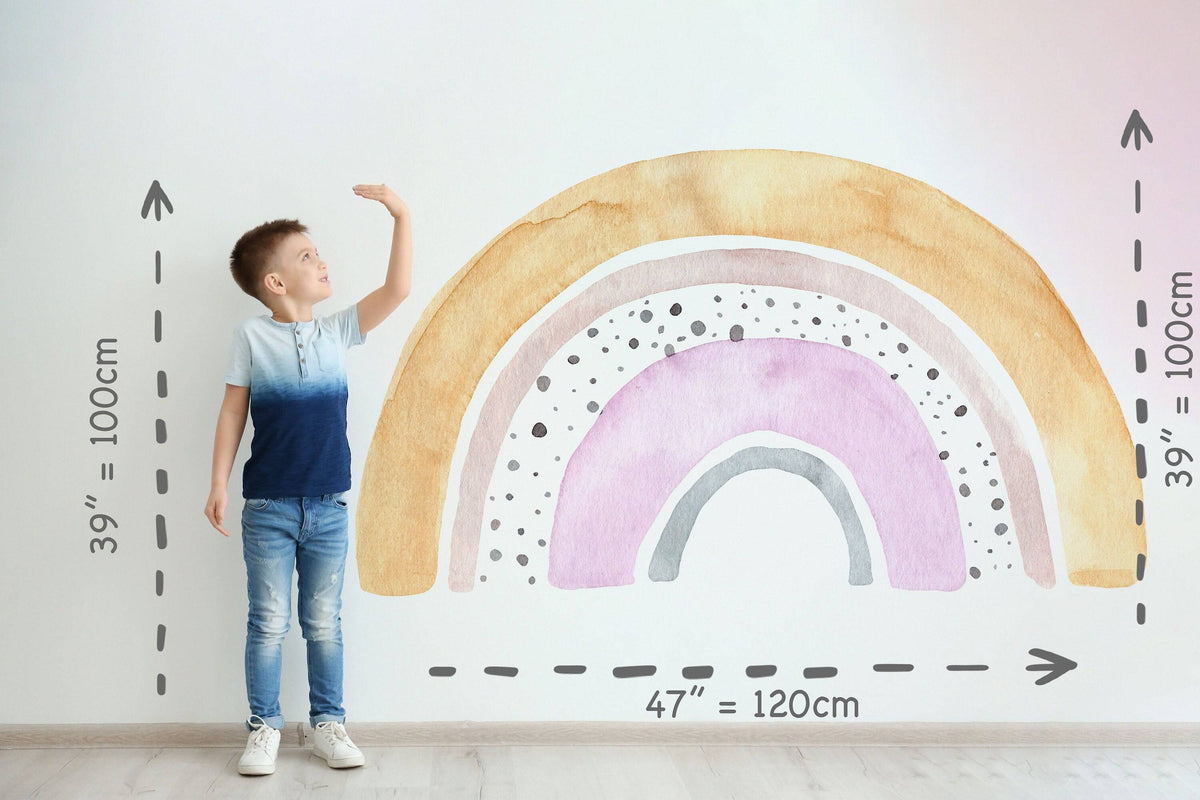 Large Floral Rainbow Wall Sticker Mural Ideal for Nursery, Kids Room, Photo Prop, Baby Shower, Rainbow Baby, Bedroom Decoration