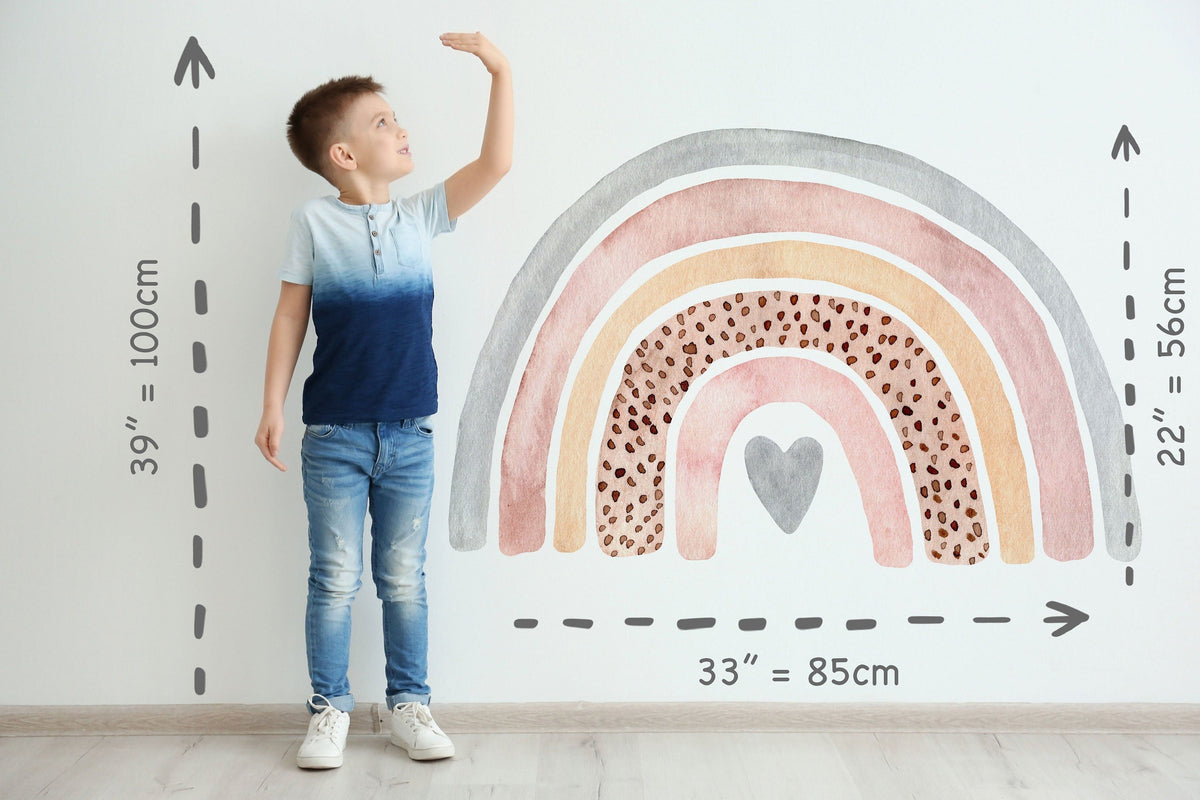Rainbow Wall Decal | Nursery Wall Decal | Large Watercolor Rainbow Wall Sticker | Removable Rainbow Mural for Kids