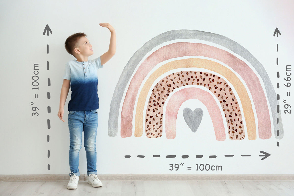 Rainbow Wall Decal | Nursery Wall Decal | Large Watercolor Rainbow Wall Sticker | Removable Rainbow Mural for Kids