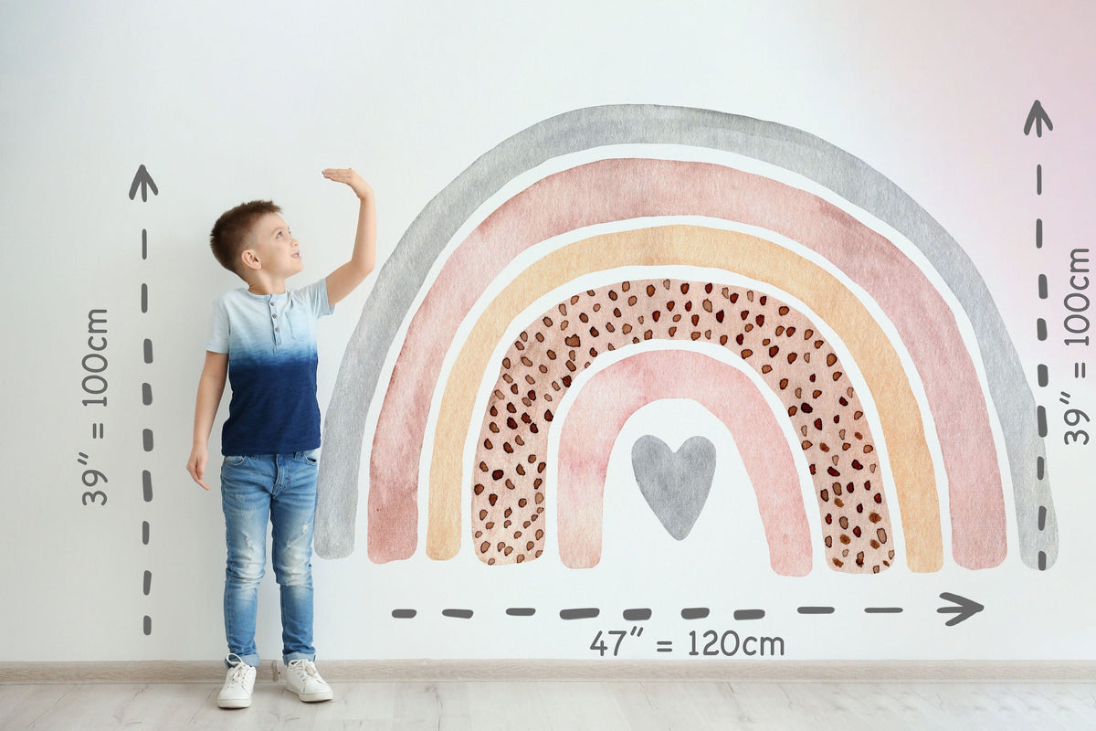 Rainbow Wall Decal | Nursery Wall Decal | Large Watercolor Rainbow Wall Sticker | Removable Rainbow Mural for Kids