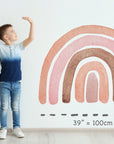 Large Rainbow Wall Sticker With Heart Raindrops Mural Ideal for Nursery, Kids Room, Photo Prop, Baby Shower, Rainbow Baby