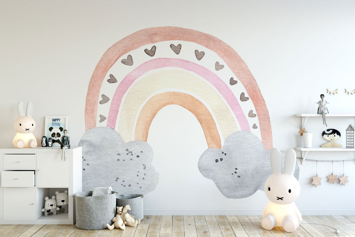 Rainbow wall decal, Nursery wall decal, rainbow wall stickers, large rainbow wall decal, watercolor rainbow decal, boy wall decal Kids room