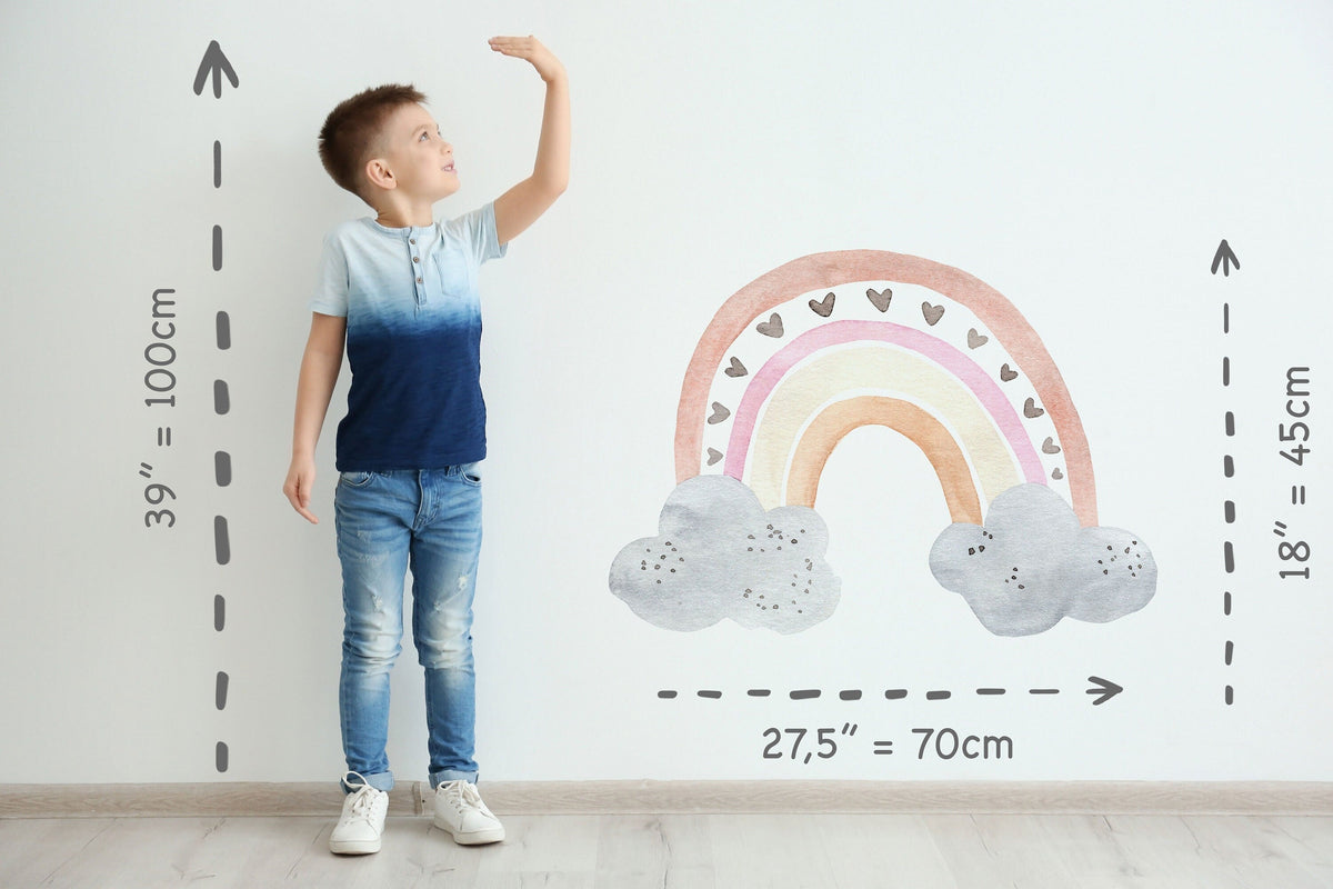 Rainbow wall decal, Nursery wall decal, rainbow wall stickers, large rainbow wall decal, watercolor rainbow decal, boy wall decal Kids room