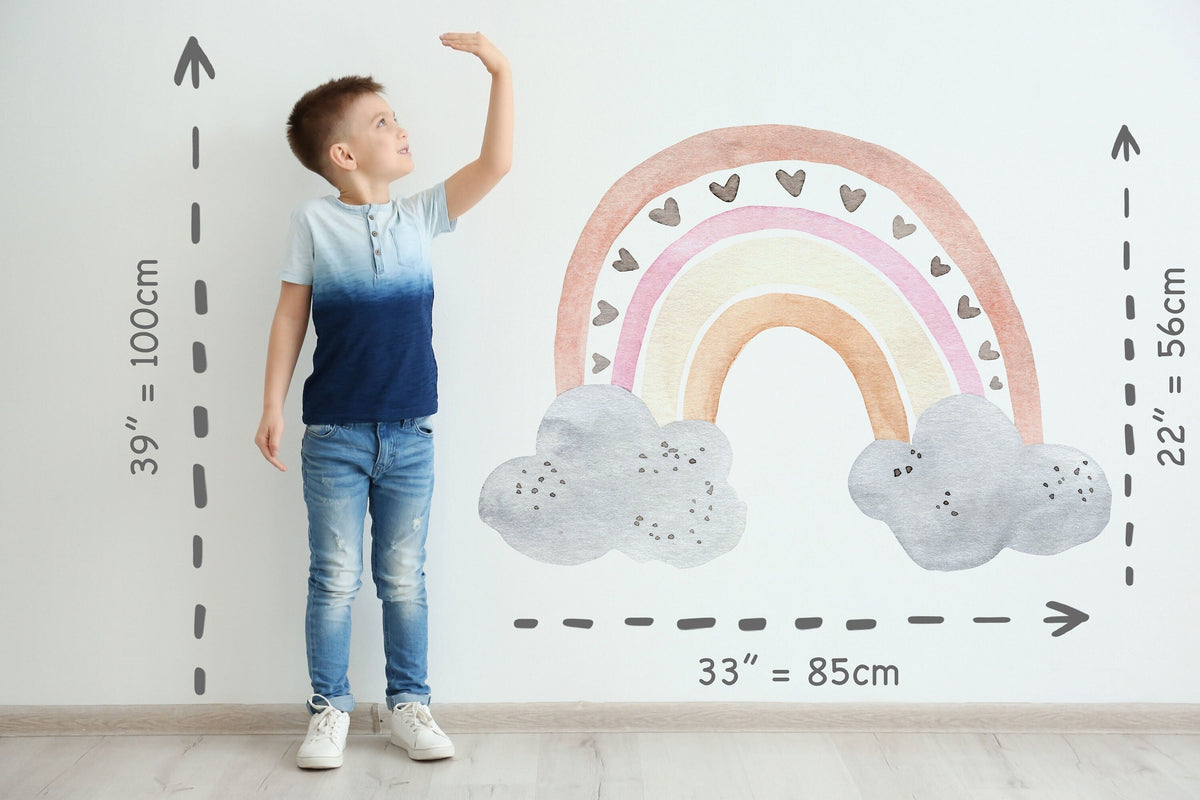 Rainbow wall decal, Nursery wall decal, rainbow wall stickers, large rainbow wall decal, watercolor rainbow decal, boy wall decal Kids room