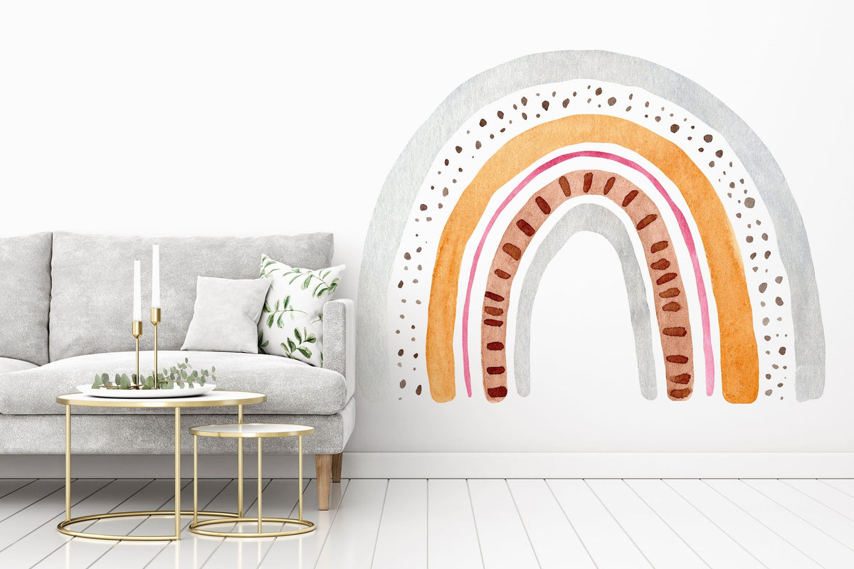 Large Watercolour Rainbow Wall Sticker Mural Ideal for Nursery, Kids Room, Photo Prop, Baby Shower, Rainbow Baby, Bedroom Decoration