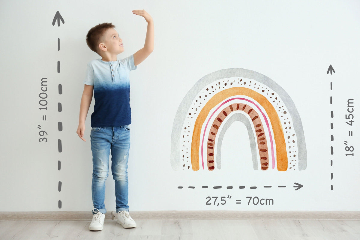 Large Watercolour Rainbow Wall Sticker Mural Ideal for Nursery, Kids Room, Photo Prop, Baby Shower, Rainbow Baby, Bedroom Decoration