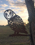 Rusty Metal Owl Garden Decoration