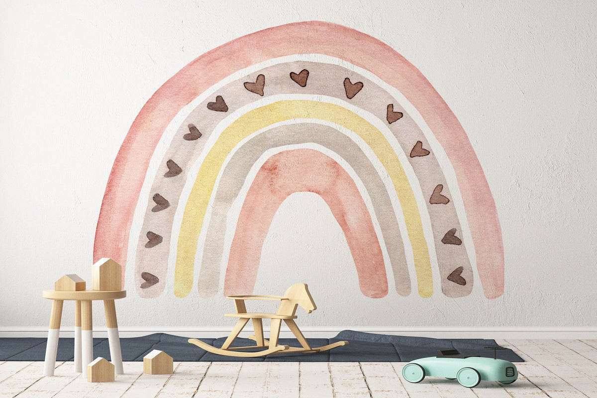 Medium Boho Rainbow Wall Sticker Mural Ideal for Nursery, Kids Room, Photo Prop, Baby Shower, Rainbow Baby, Bedroom Decoration