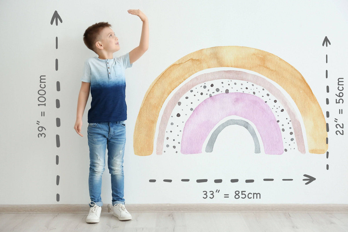 Large Floral Rainbow Wall Sticker Mural Ideal for Nursery, Kids Room, Photo Prop, Baby Shower, Rainbow Baby, Bedroom Decoration