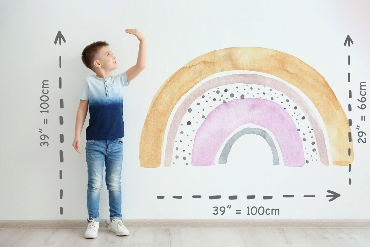 Large Floral Rainbow Wall Sticker Mural Ideal for Nursery, Kids Room, Photo Prop, Baby Shower, Rainbow Baby, Bedroom Decoration