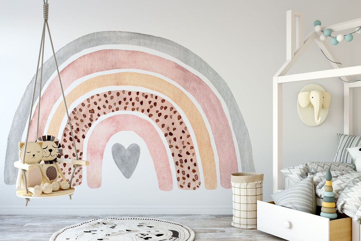 Rainbow Wall Decal | Nursery Wall Decal | Large Watercolor Rainbow Wall Sticker | Removable Rainbow Mural for Kids