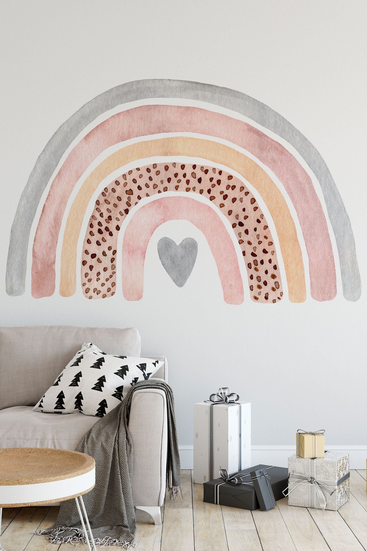 Rainbow Wall Decal | Nursery Wall Decal | Large Watercolor Rainbow Wall Sticker | Removable Rainbow Mural for Kids