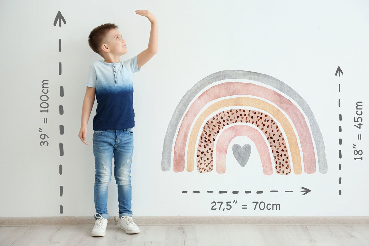 Rainbow Wall Decal | Nursery Wall Decal | Large Watercolor Rainbow Wall Sticker | Removable Rainbow Mural for Kids