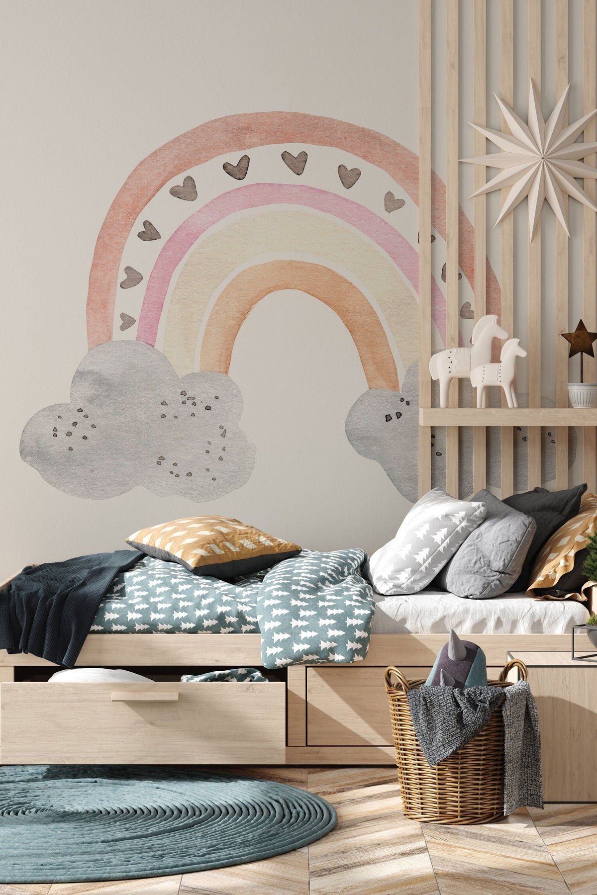 Rainbow wall decal, Nursery wall decal, rainbow wall stickers, large rainbow wall decal, watercolor rainbow decal, boy wall decal Kids room