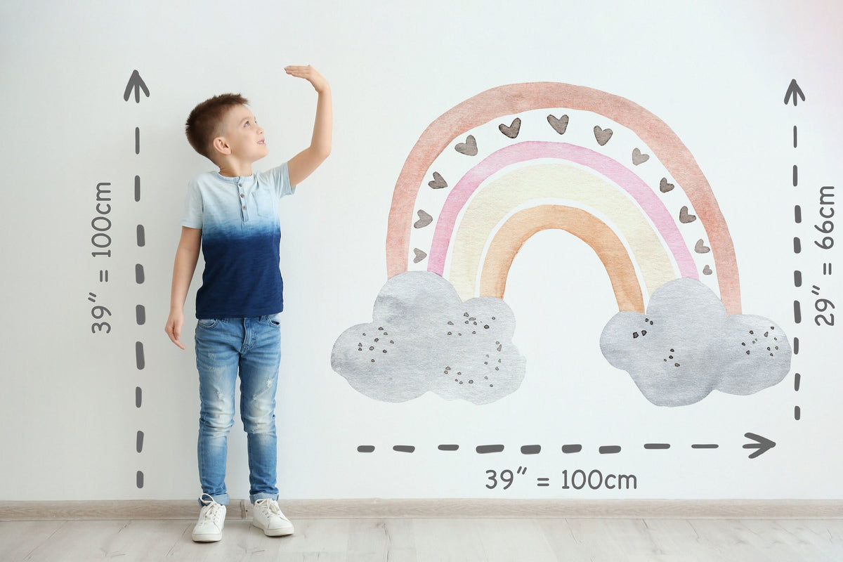 Rainbow wall decal, Nursery wall decal, rainbow wall stickers, large rainbow wall decal, watercolor rainbow decal, boy wall decal Kids room