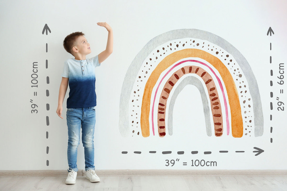 Large Watercolour Rainbow Wall Sticker Mural Ideal for Nursery, Kids Room, Photo Prop, Baby Shower, Rainbow Baby, Bedroom Decoration