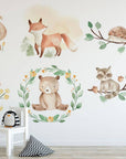 Forest Animals Nursery Wall Decal Sticker, Woodland Animals Wall Art, Watercolor Wall decal for kids