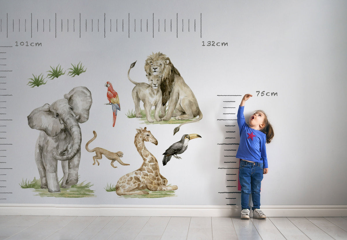 Jungle Animals | Safari Animals Wall Decal | Nursery Wall Decal | Tropical Monkey Wall Stickers | Wall Decal For Kids