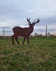 Large Rusty Metal Garden Stag Statue