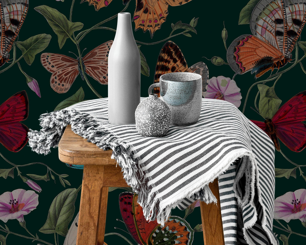 Dark floral wallpaper Mural | Wonderwallsboutique
