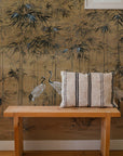 Crane Bird And Monstera Leaves Wallpaper Peel and Stick | Wonderwallsboutique