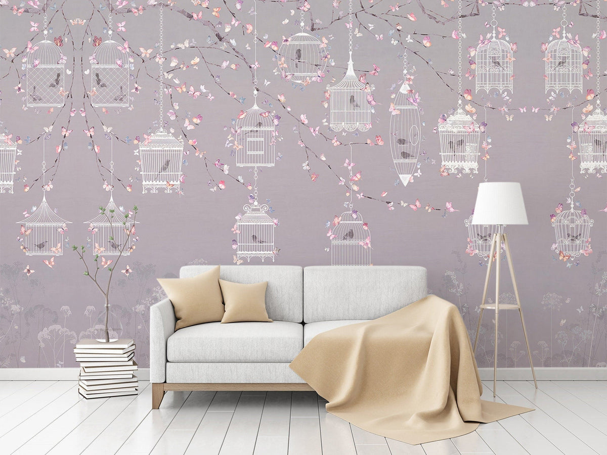 Birdcage   Wallpaper Peel and Stick | Wonderwallsboutique