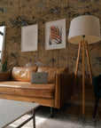 Crane Bird And Monstera Leaves Wallpaper Peel and Stick | Wonderwallsboutique
