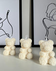Rose Teddy Bear Candle: Hand Poured Soy Wax Blend Home Decor-3
