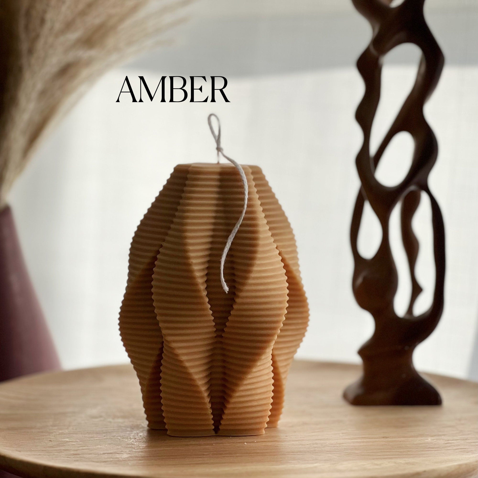 Large Ribbed Swirl Candle