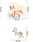 Forest Animals Nursery Wall Decal Sticker, Woodland Animals Wall Art, Watercolor Wall decal for kids