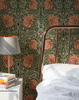 William Morris Pimpernel Pattern Peel and Stick Wallpaper Self-Adhesive Removable Wallcovering Fabric & Light Canvas Texture Wall Murals