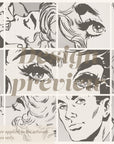Black & White Pop Art Wall Mural, Self adhesive removable wallpaper, peel and stick, temporary wallpaper, wall art