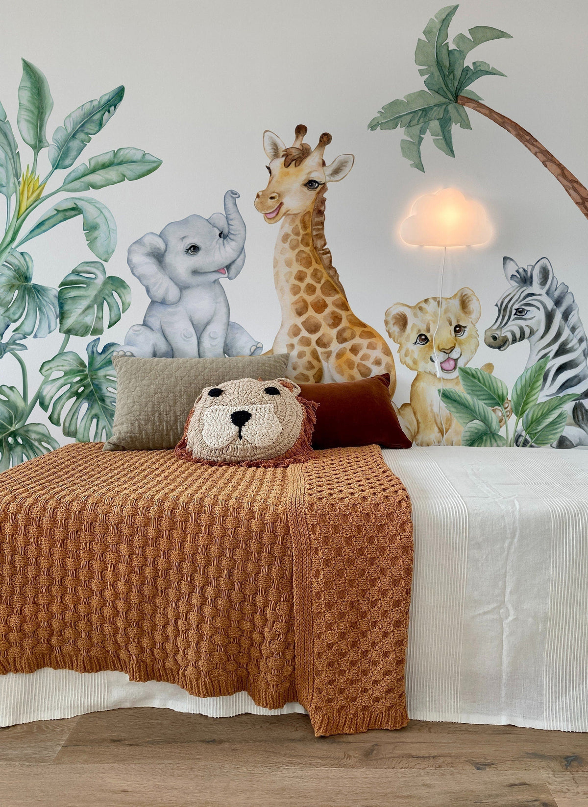 Cute Safari Decals for Kids Room | Wild African Animal Wall Art | Peel and Stick Jungle Stickers, Elephant