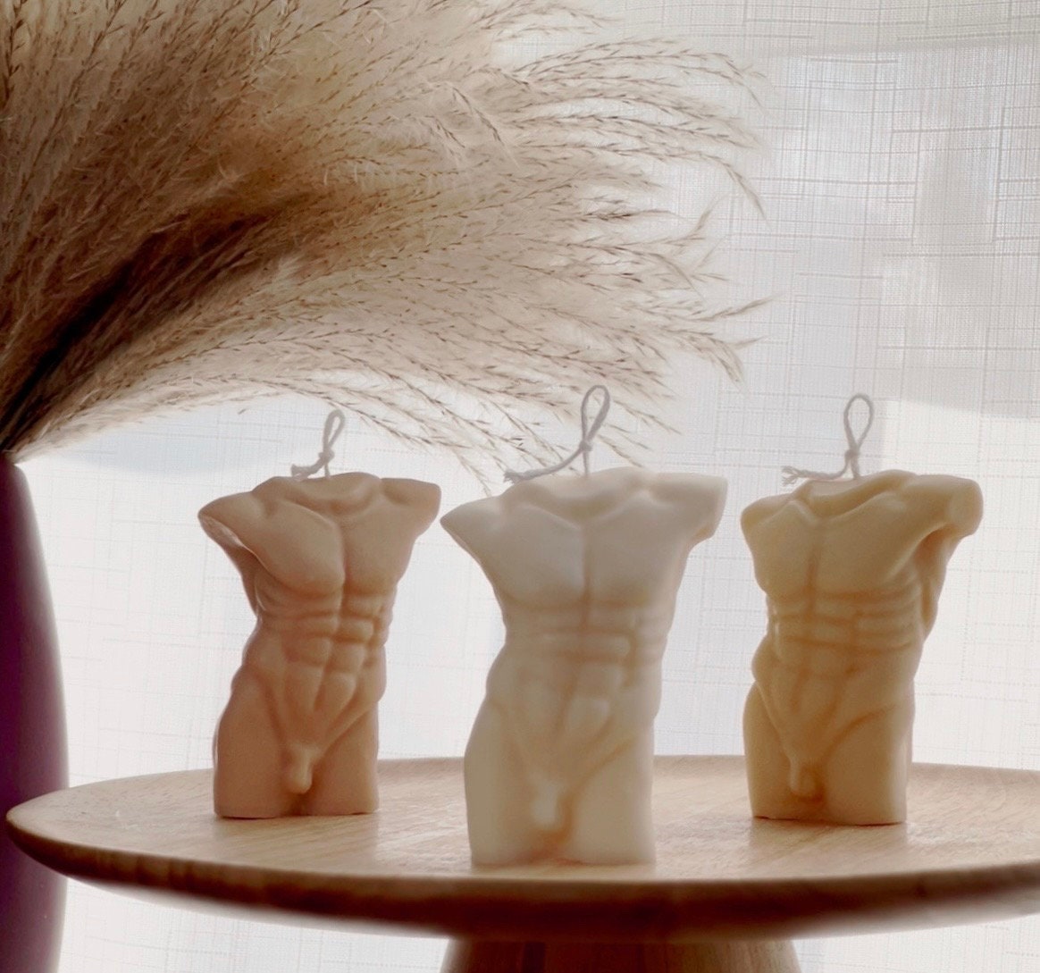 Handmade Male Torso Soy Wax Candle | Aesthetic Decor-0