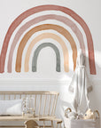 Bohemian Rainbow Nursery Decal - Peel and Stick Wall Sticker, Neutral Sweet Rainbow Wall Art, No Background Decal