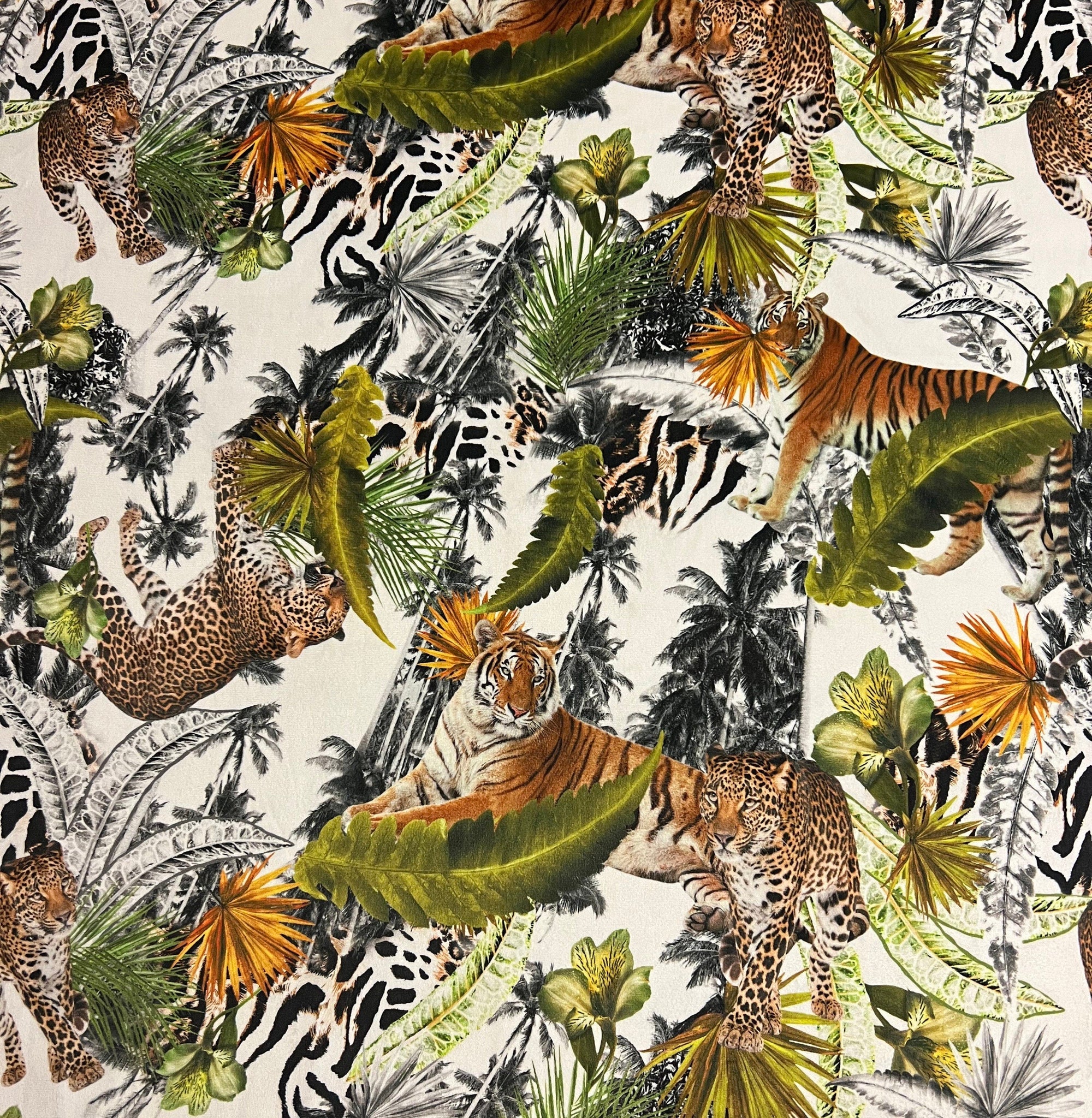 Tiger, cheetah jungle velvet cone lampshade, extra tall lampshade