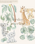 Cute Safari Decals for Kids Room | Wild African Animal Wall Art | Peel and Stick Jungle Stickers, Elephant