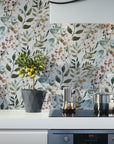 Herb Leaves Watercolour Wallpaper