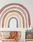 Bohemian Rainbow Nursery Decal - Peel and Stick Wall Sticker, Neutral Sweet Rainbow Wall Art, No Background Decal