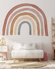 Bohemian Rainbow Nursery Decal - Peel and Stick Wall Sticker, Neutral Sweet Rainbow Wall Art, No Background Decal
