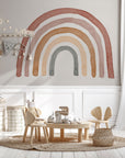 Bohemian Rainbow Nursery Decal - Peel and Stick Wall Sticker, Neutral Sweet Rainbow Wall Art, No Background Decal