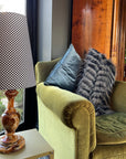 Checkerboard cotton cone lampshade, extra tall lampshade