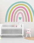 Rainbow Wall Sticker Drawn - With A Small Heart