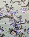 Purple Floral Velvet Lampshade | French Drum Ceiling Light Shade | Bespoke Handmade Empire Lampshade